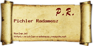 Pichler Radamesz névjegykártya